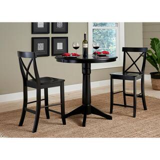 International Concepts X Back 24 in. Black Bar Stool S46-6132