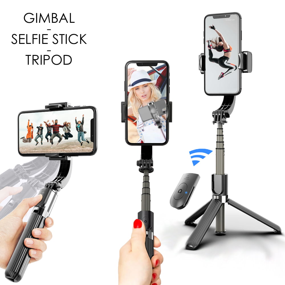 Smart Adjust 3-in-1 GTS Mini SmartPhone Stabilizing Gimbal， Tripod and Selfie Stick w/ Wireless Remote， Vlog YouTube Live Video Stream Stabilizer