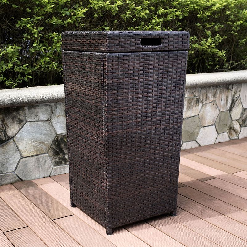 Crosley Furniture Palm Harbor Patio Wicker Trash Can