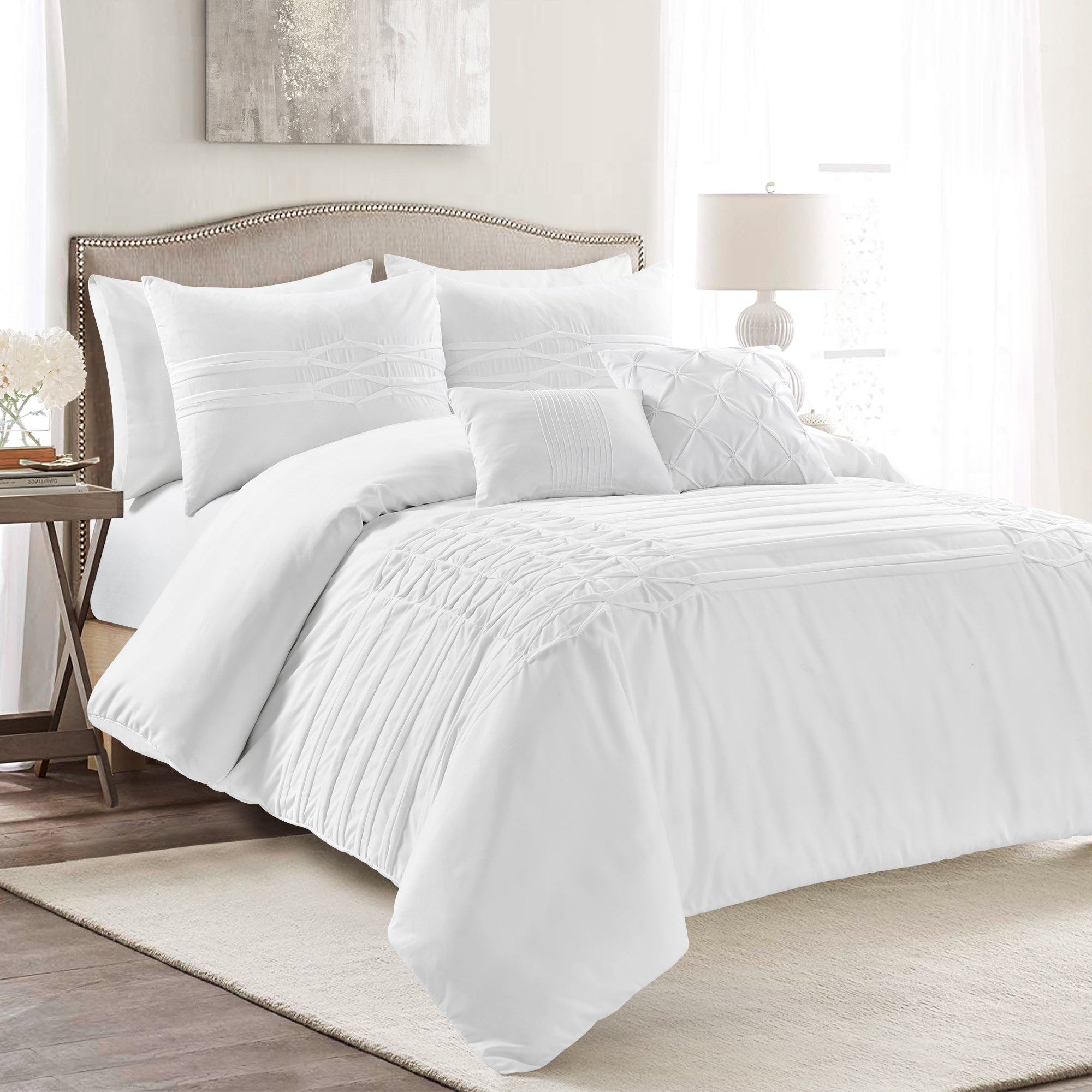 Arora Pleat 5 Piece Comforter Set