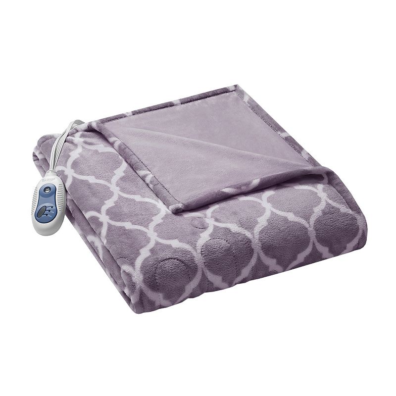 Beautyrest Oversized Ogee Electric Heated Throw Blanket