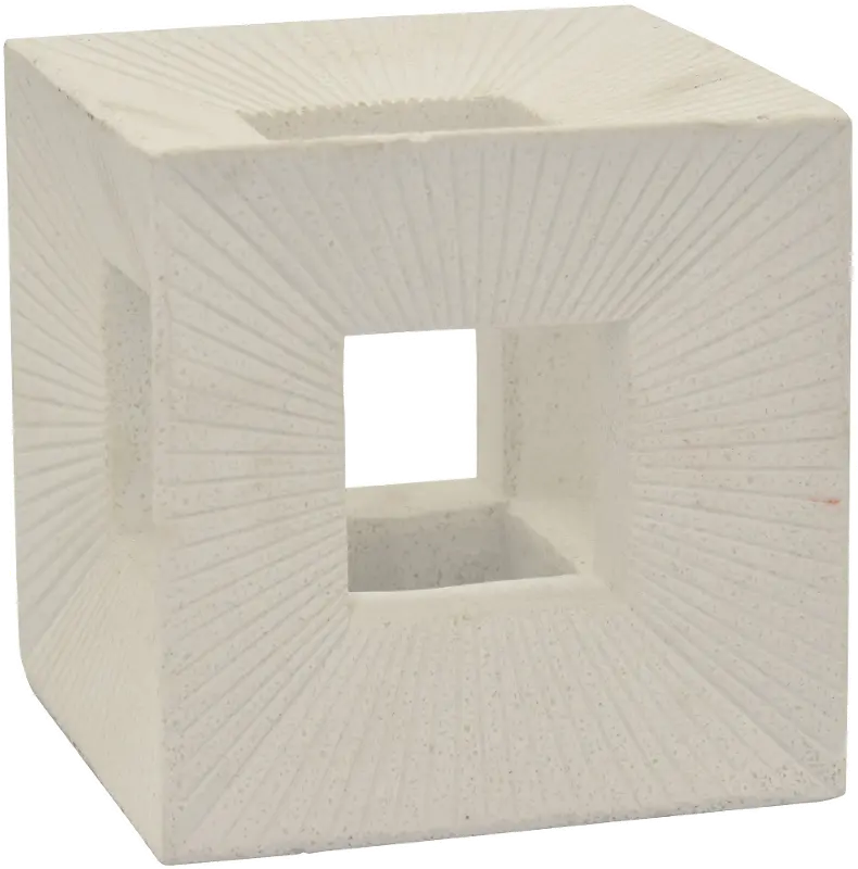 5 Inch White Cube Tabletop Decoration