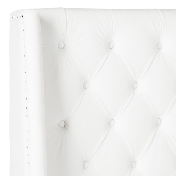 SAFAVIEH London White Tufted Winged Headboard (Queen) - - 14428221