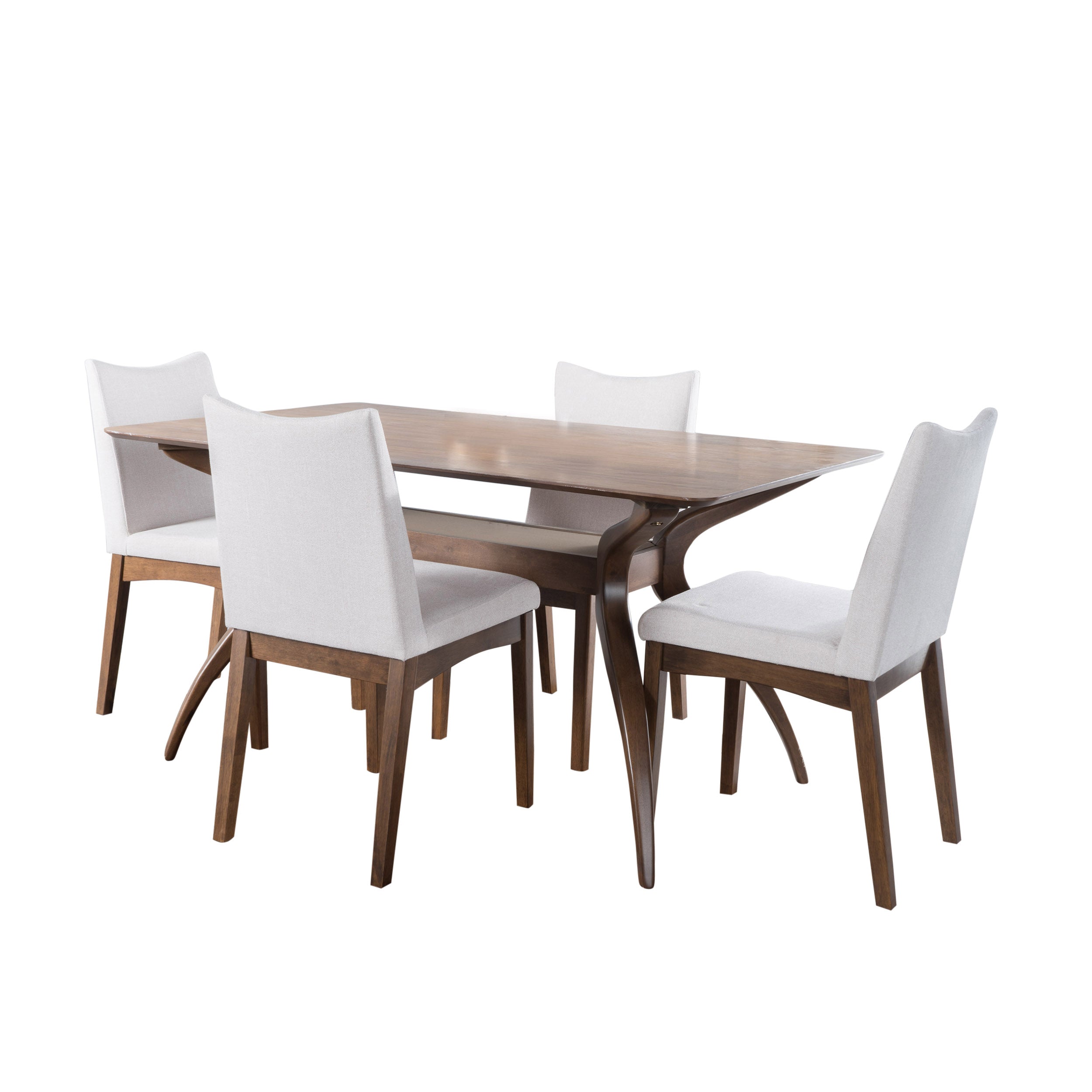 Gertrude Mid-Century Modern 4 Seater Dining Set