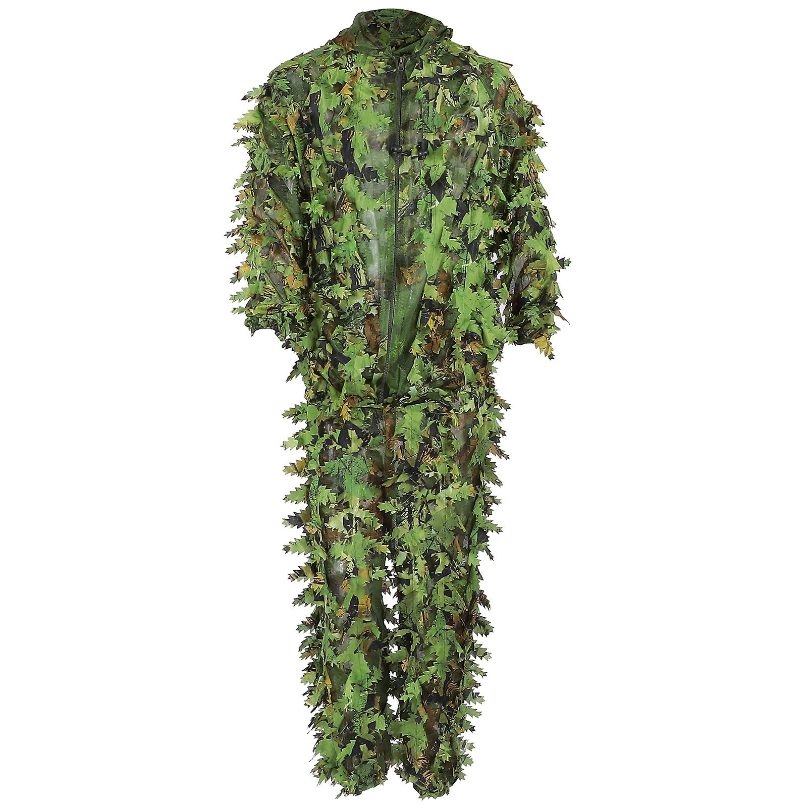 Green Wild Camouflage Ghillie Suit 3d Leaf Jackets And Pants Set Clothes For Hunting