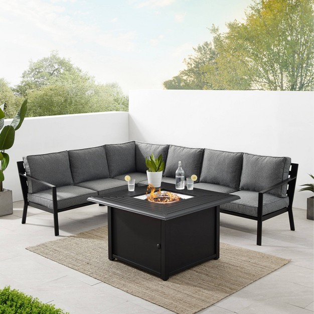 5pc Clark Outdoor Steel Fire Pit Set Crosley