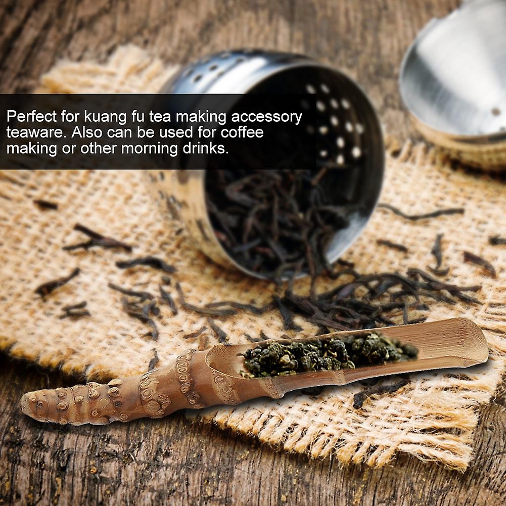 1pc Natural Bamboo Root Tea Scoop Hand Carved Spoon For Drinking Accessories