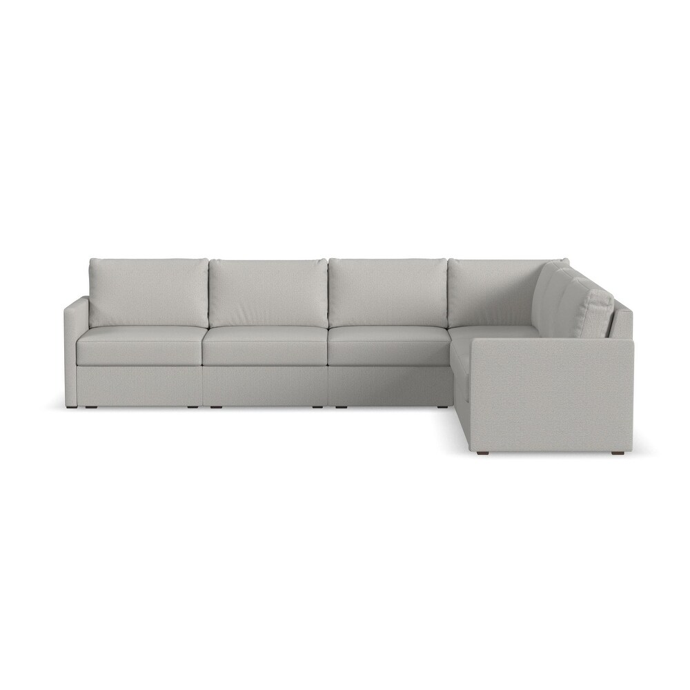 Flex Taupe Fabric 6 Seat Sectional with Narrow Arm   132\