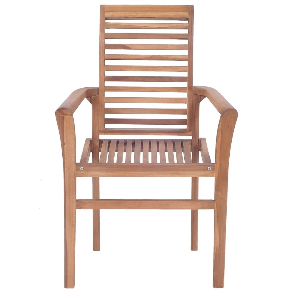 vidaXL Dining Chairs 8 pcs with Cream Cushions Solid Teak Wood