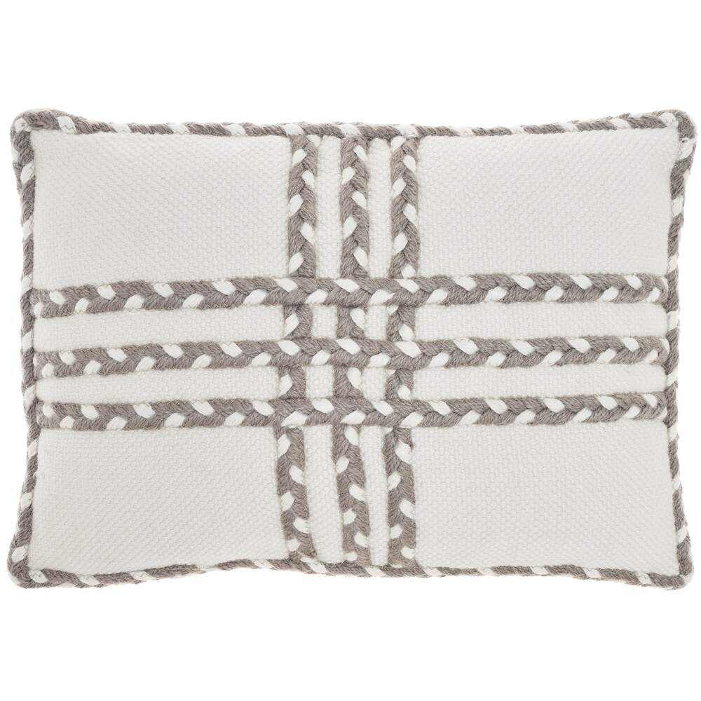 Mina Victory Outdoor Pillows Criss Cross Braids 14\