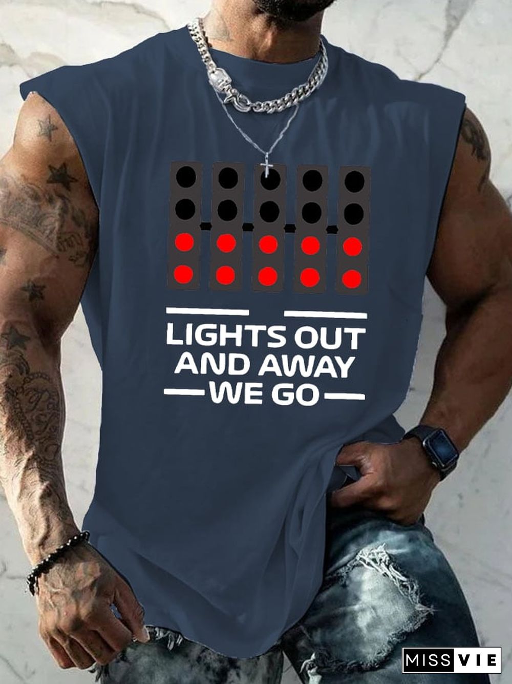 Men's Lights Out And Away We Go Tank Top