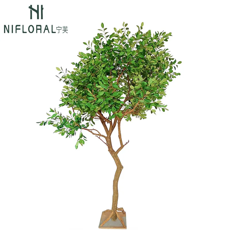 Nifloral Customized 250cm Interior House Garden Artificial Green Tree with Natural Trunks