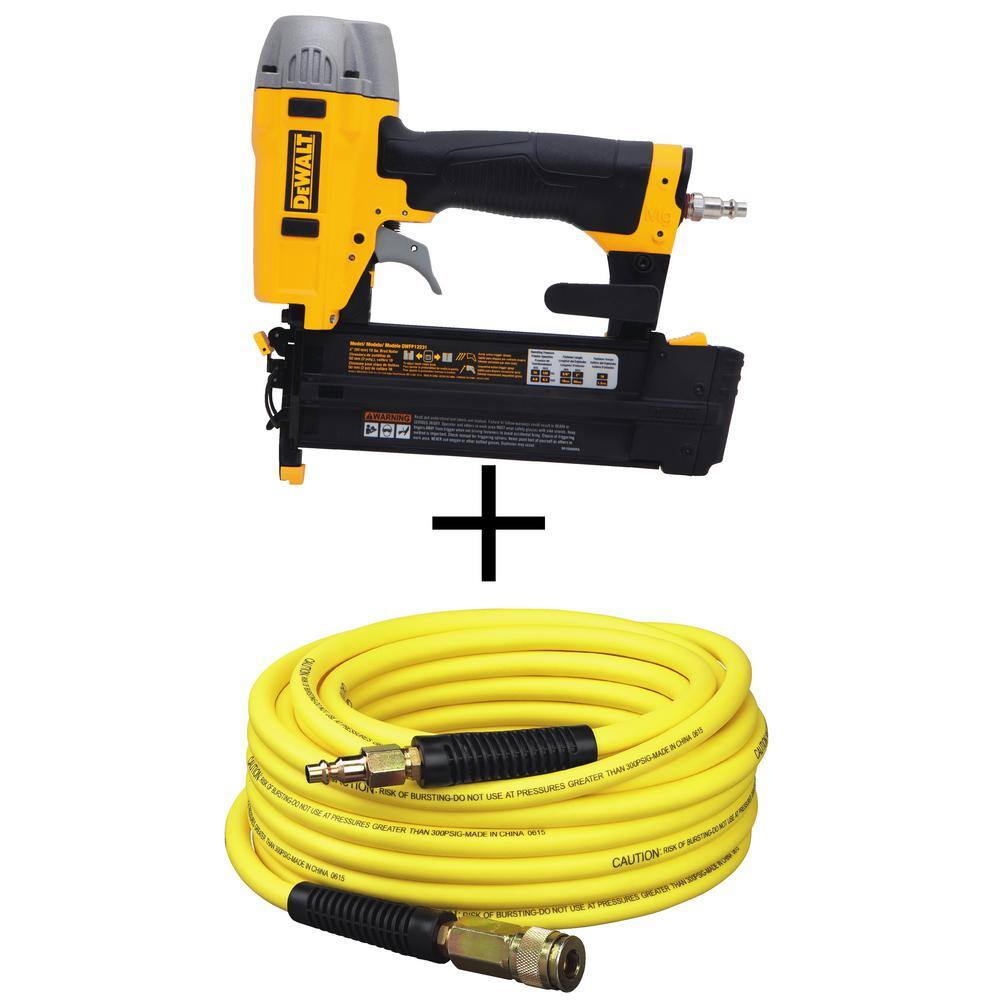 DW Pneumatic 18-Gauge 2 in. Brad Nailer Kit and 50 ft. x 14 in. Air Hose DWFP12231DWFP1450D