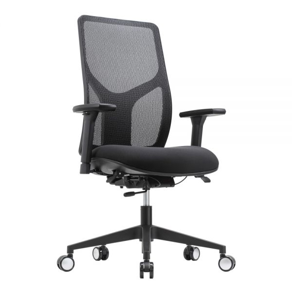 WorkPro 4000 Series Multifunction Ergonomic Mesh/Fabric High-Back Executive Chair， Black/Black