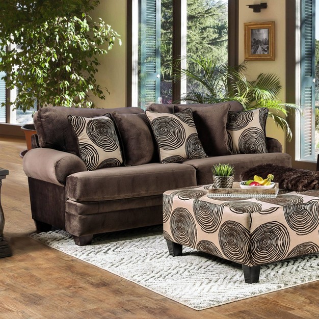 Mauricio Microfiber Sofa Brown Furniture Of America