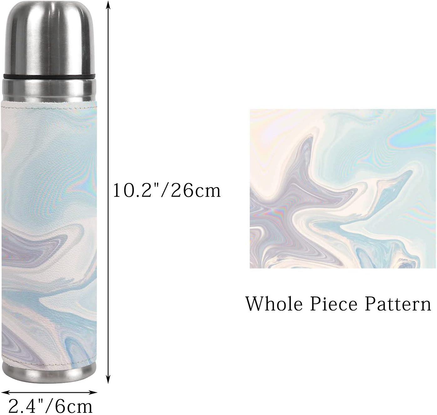 Insulated Mug Stainless Steel Water Bottle Marbleized Effect Vacuum Cup Travel Mug For Travel School Office