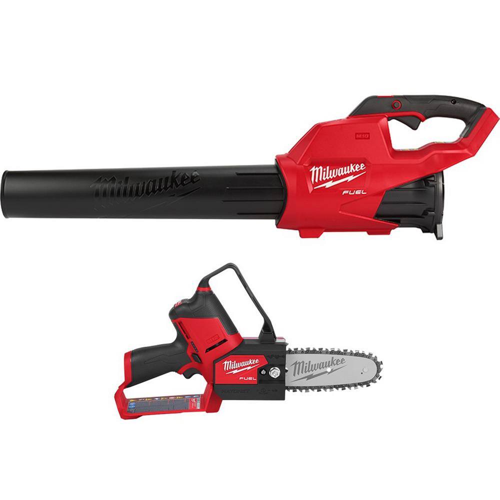 MW M18 FUEL 120 MPH 450 CFM 18-Volt Lithium-Ion Brushless Battery Handheld Blower with M12 FUEL 6 in. Pruning Saw (2-Tool) 2724-20-2527-20