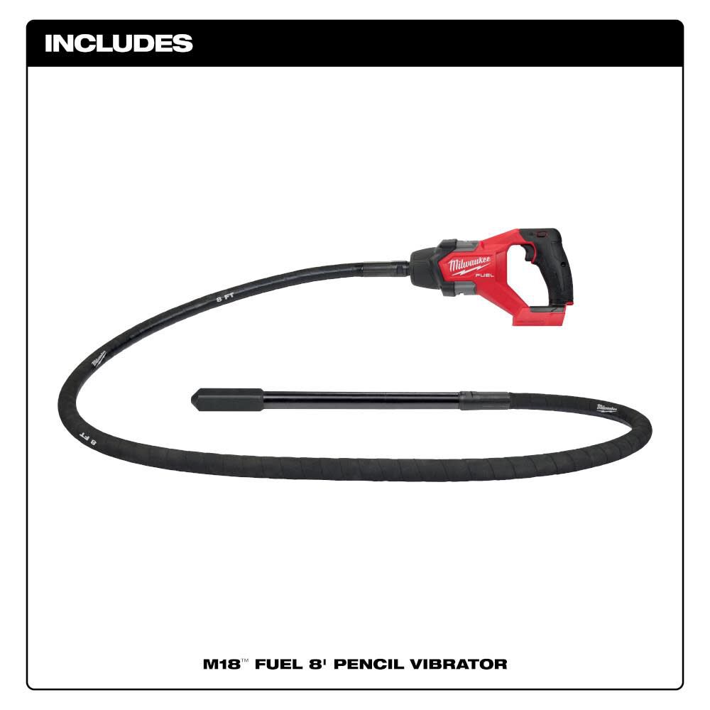 Milwaukee M18 FUEL 8' Concrete Pencil Vibrator Bare Tool 2911-20 from Milwaukee