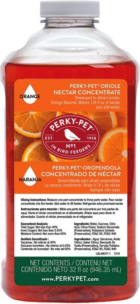 Perky-Pet Nectar Concentrate Orange Oriole Food， 32-oz bottle