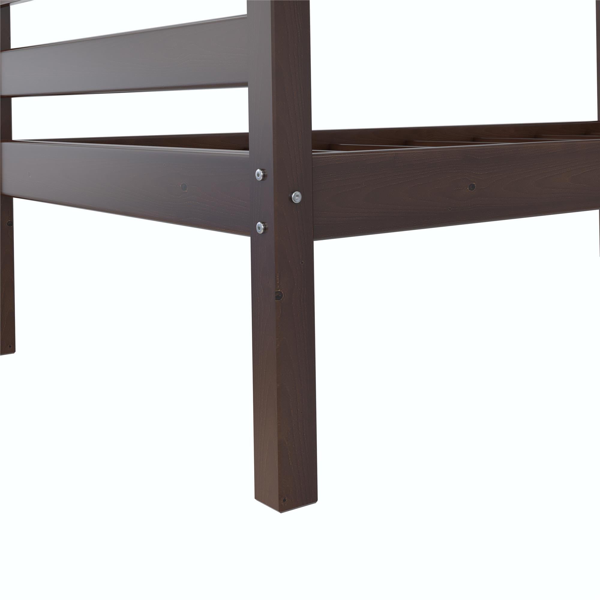 Better Homes & Gardens Leighton Solid Wood Twin-over-Twin Convertible Bunk Bed, Mocha