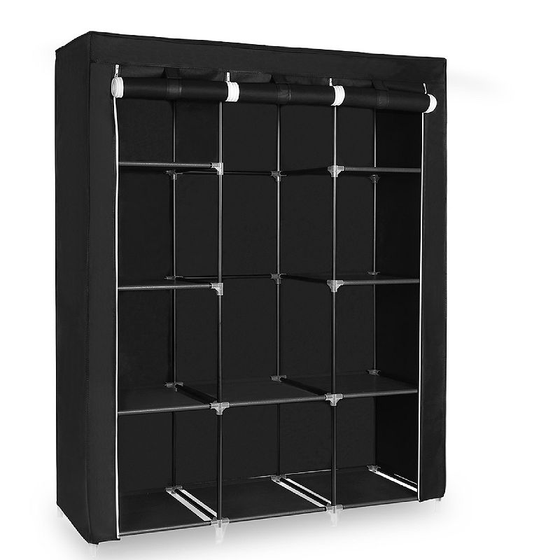 Portable Wardrobe Storage Organizer with 10 Shelves， Quick and Easy to Assemble， Extra Space