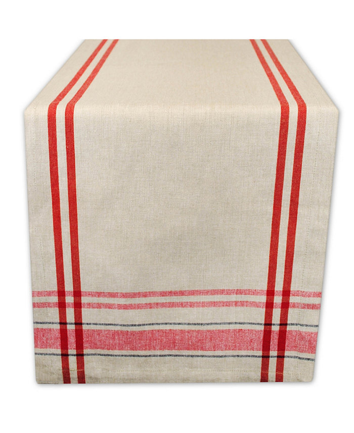 Design Imports Chambray French Stripe Table Runner 14 x 108