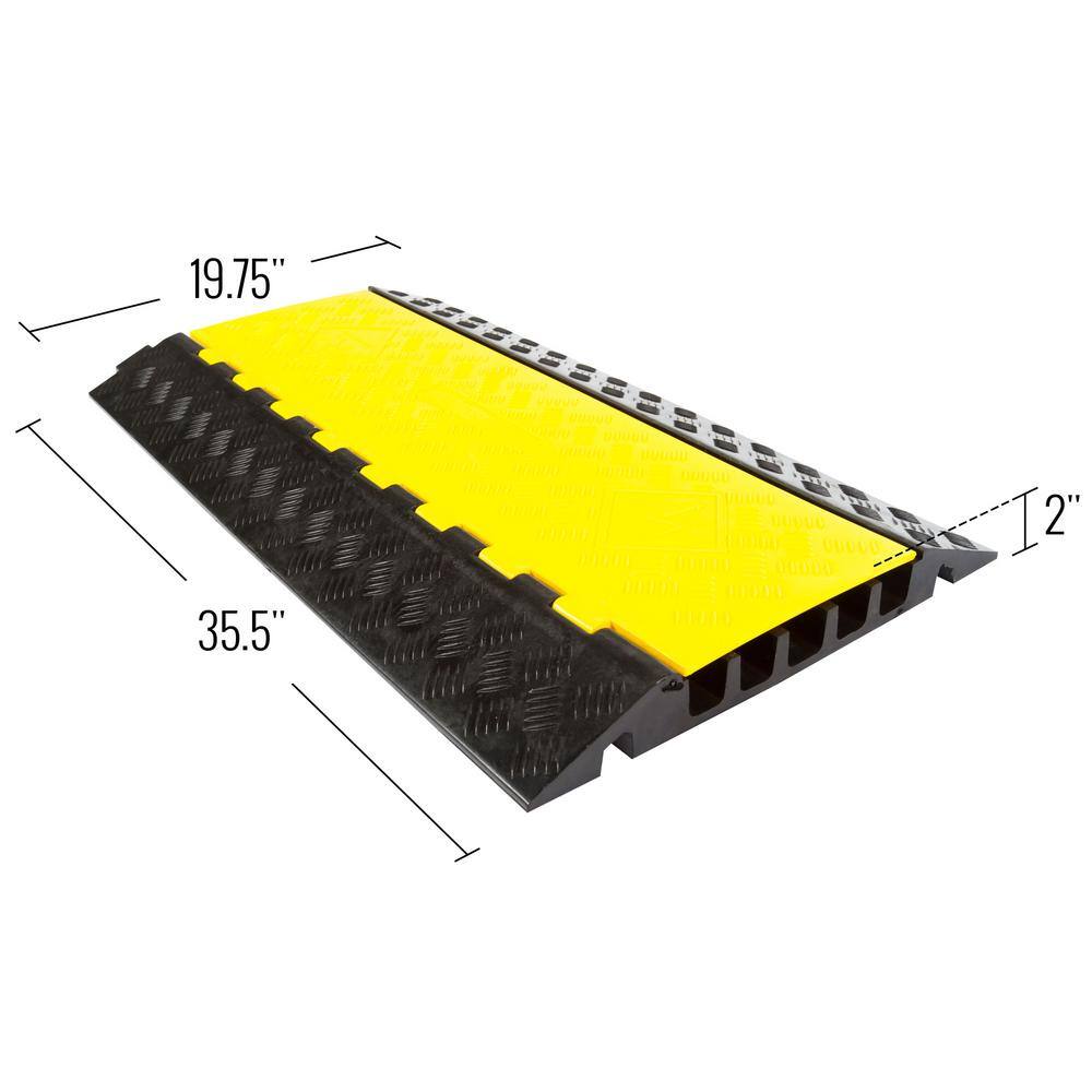 Guardian 3 ft. L 5-Channel 1.5 in. Industrial Rubber Cable Ramp DH-CP-2