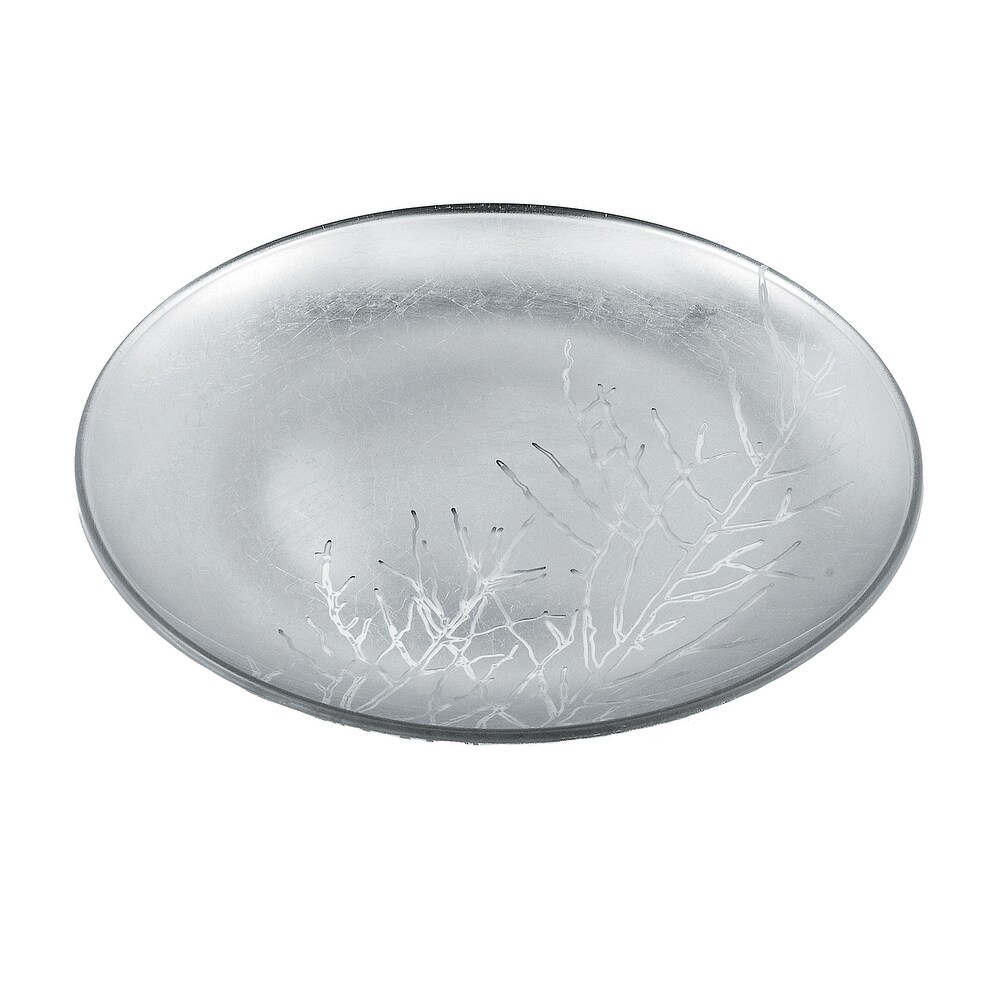 Glass Dessert Plate  Silver  6\