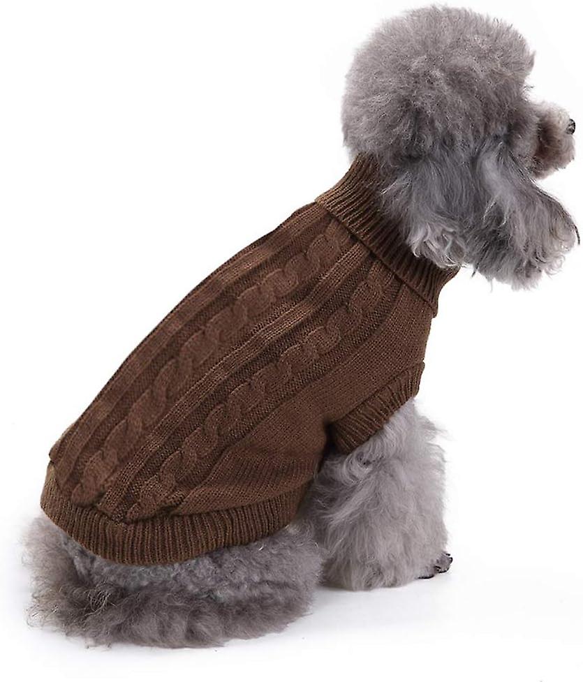 Dog Sweater， Warm Pet Sweaters Dogs Large Dogs， Cute Knitted Classic Cat Sweater Dog Clothes Coat For Girls Boys Dog Puppy Cat (large， Brown)