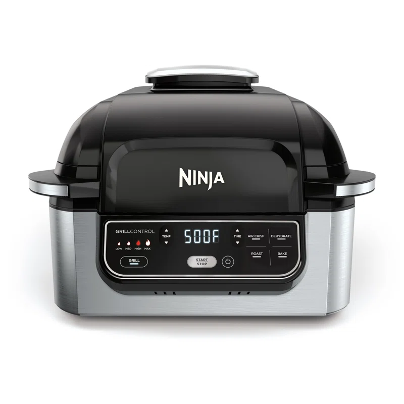 Ninja AG302 Foodi 5-in-1 4-qt. Air Fryer， Roast， Bake， Dehydrate Indoor Electric Grill Black and Silver