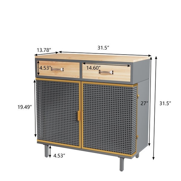 31.5 Inch Width Two Drawer Sideboard - N/A