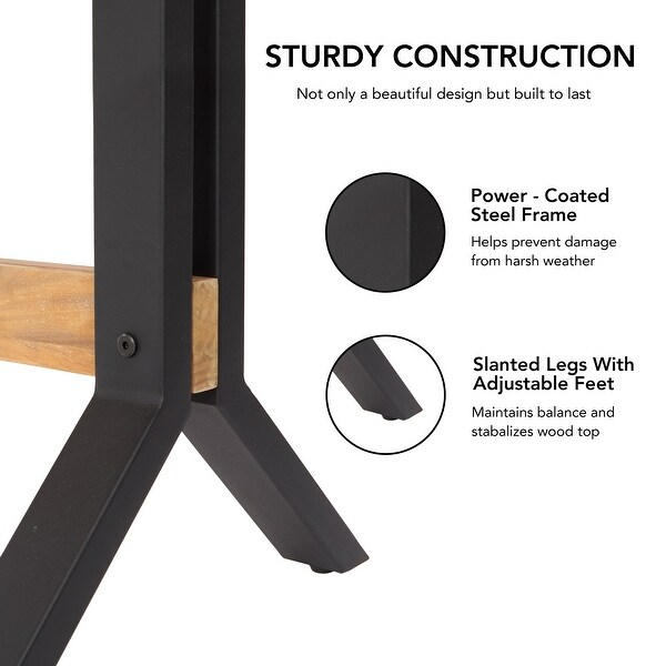 SEI Furniture Shenley WeatherResistant Natural Wood Dining Table