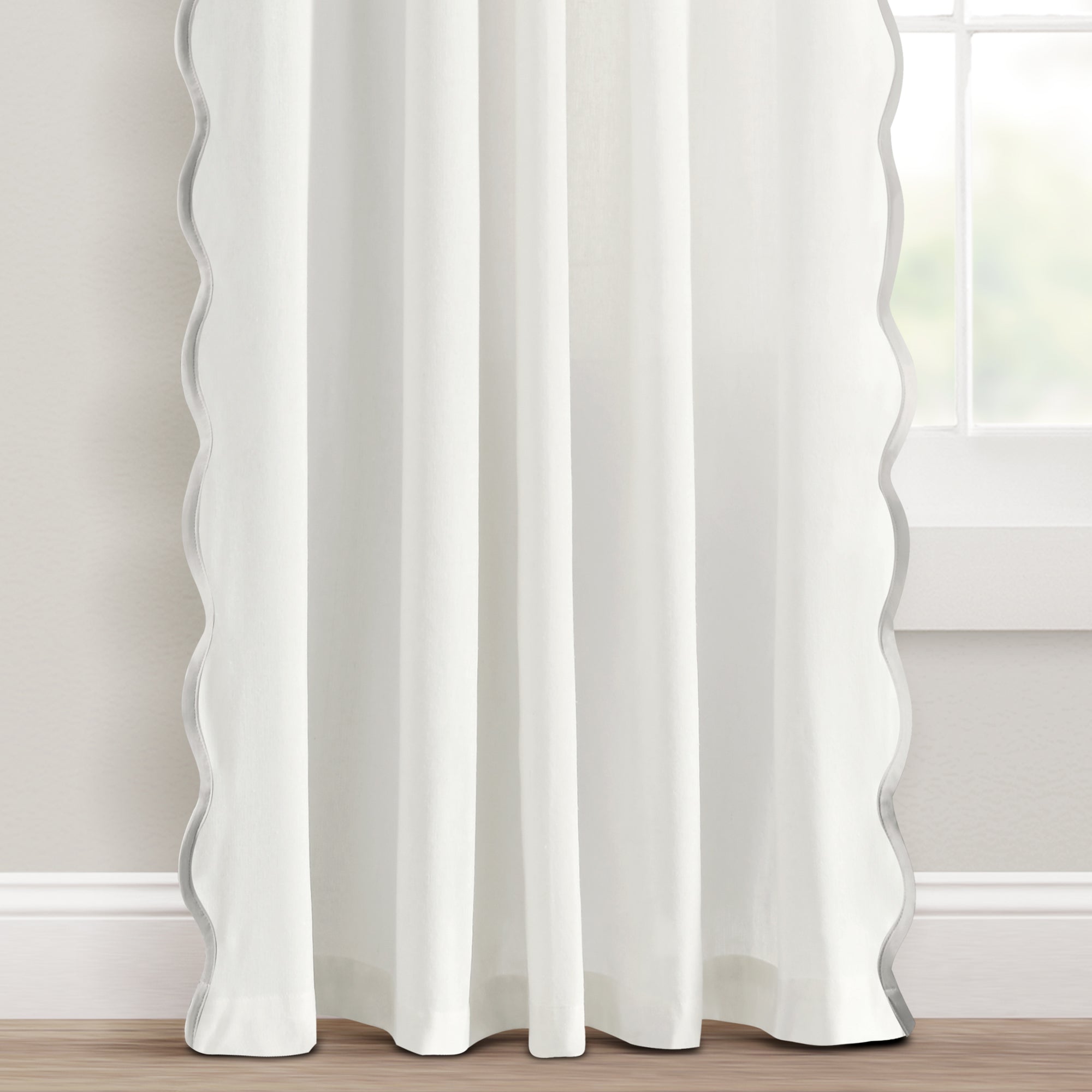 Coastal Chic Scallop Edge Window Curtain Panel Set