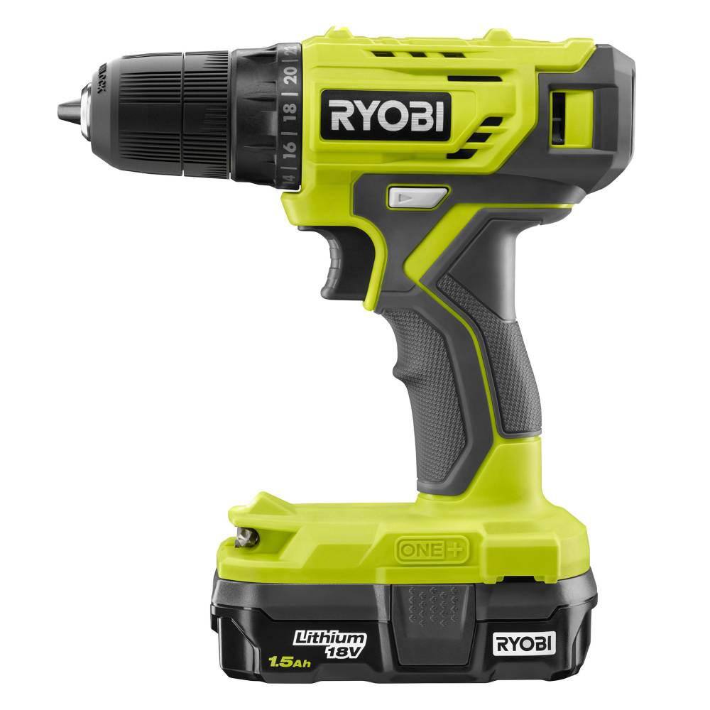 RYOBI ONE+ 18V Cordless 38 in. DrillDriver Kit with 1.5 Ah Battery Charger and Drill and Drive Kit (95-Piece) PDD209K-A989504