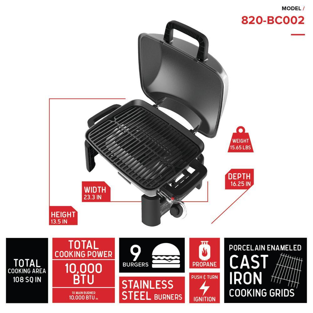 Nexgrill 1Burner Portable Table Top Propane Gas Grill in Cast Aluminum