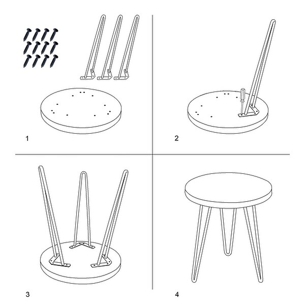 Greenage Wood End Table with Iron Legs