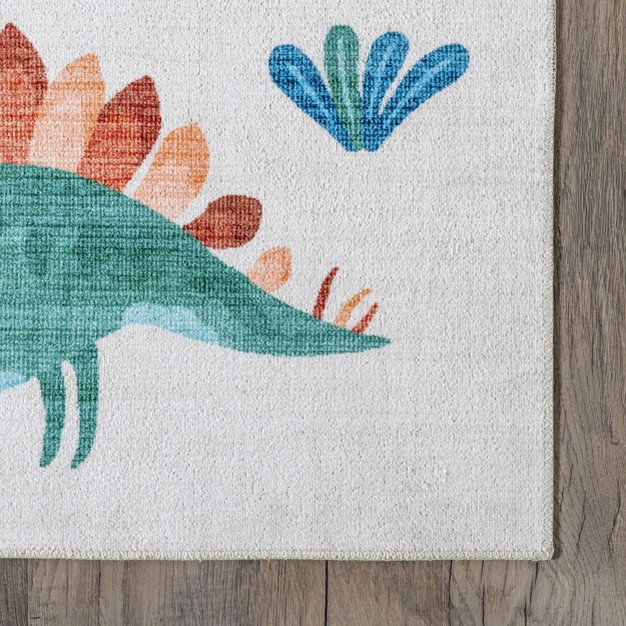 Nuloom Eamon Dinosaur Machine Washable Kids Area Rug