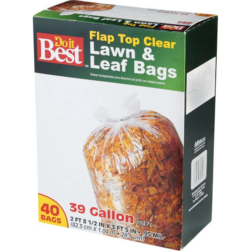 Do it Best Flap Tie Lawnamp Leaf Bag 39 Gal. Clear