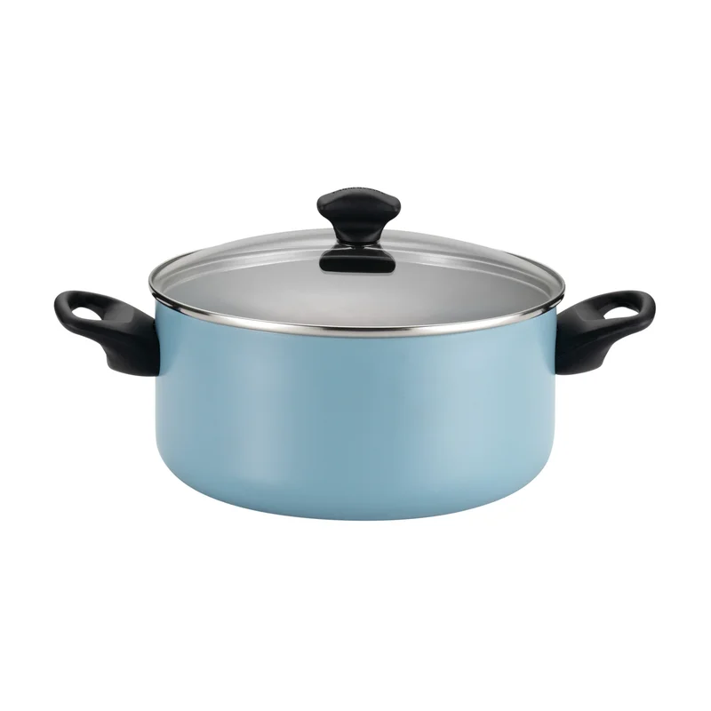 Farberware 21894 Dishwasher Safe 15-Piece Aluminum Nonstick Cookware Set in Aqua