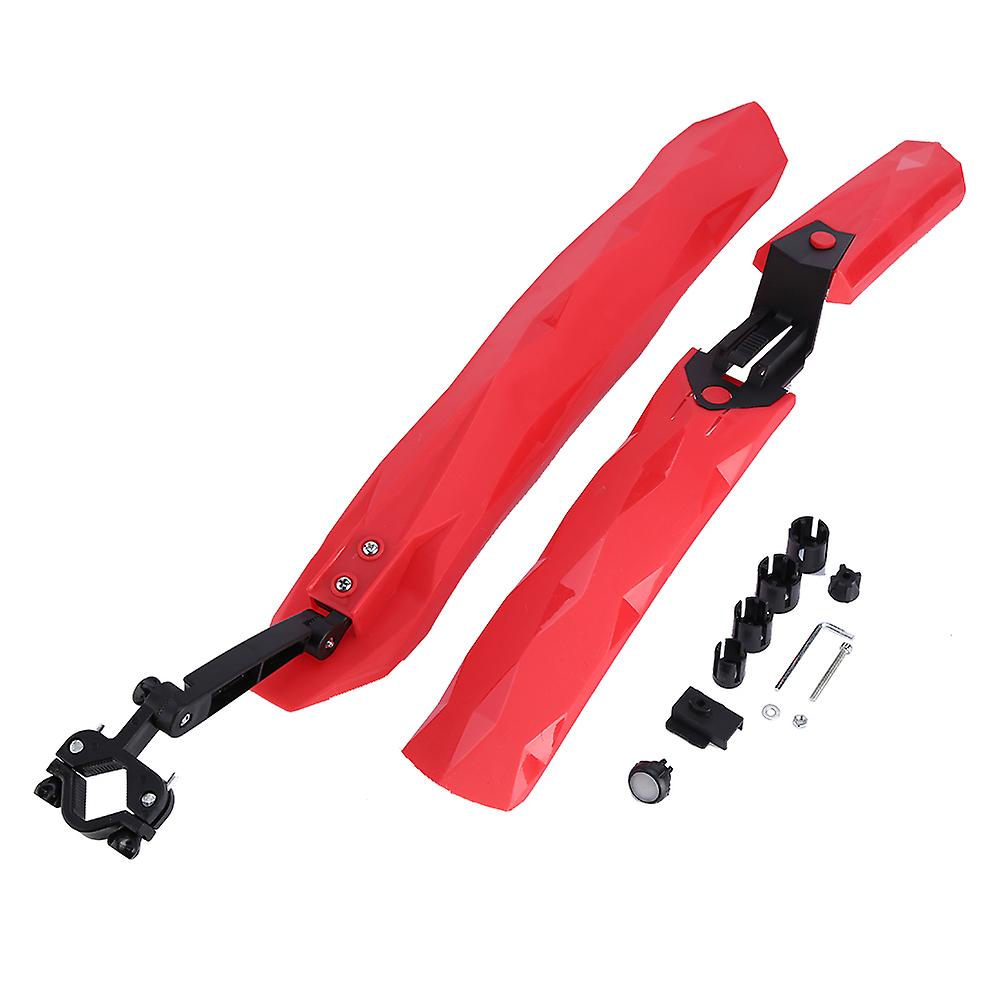 Mountain Bike Fenders Set Cycling Front And Rear Mud Guards With Led Taillight (red)