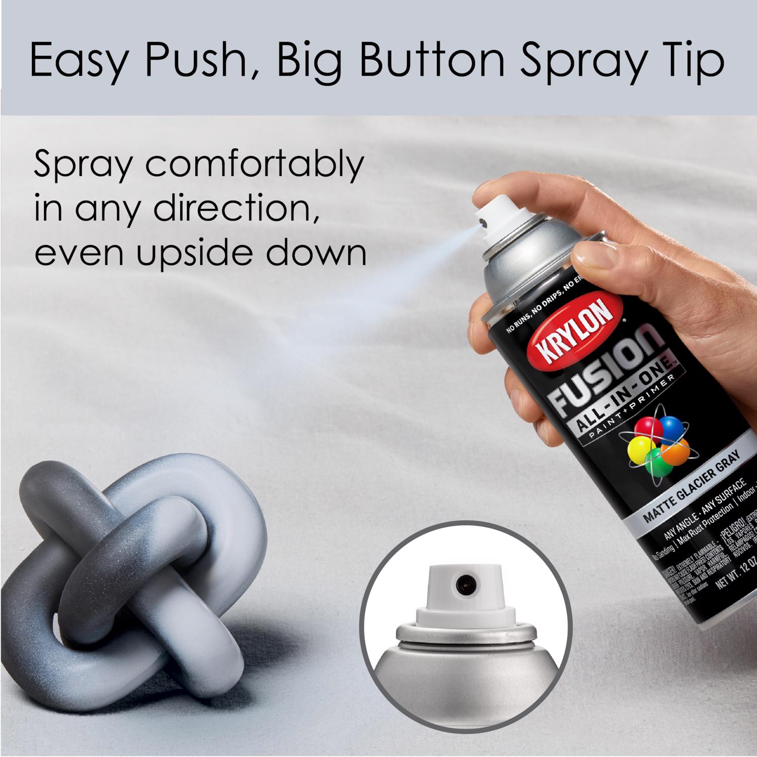 Krylon Fusion All-In-One Matte Glacier Gray Paint+Primer Spray Paint 12 oz