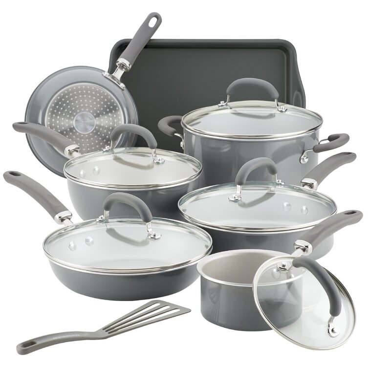 Rachael Ray Create Delicious Aluminum Nonstick Cookware Set, 13-Piece