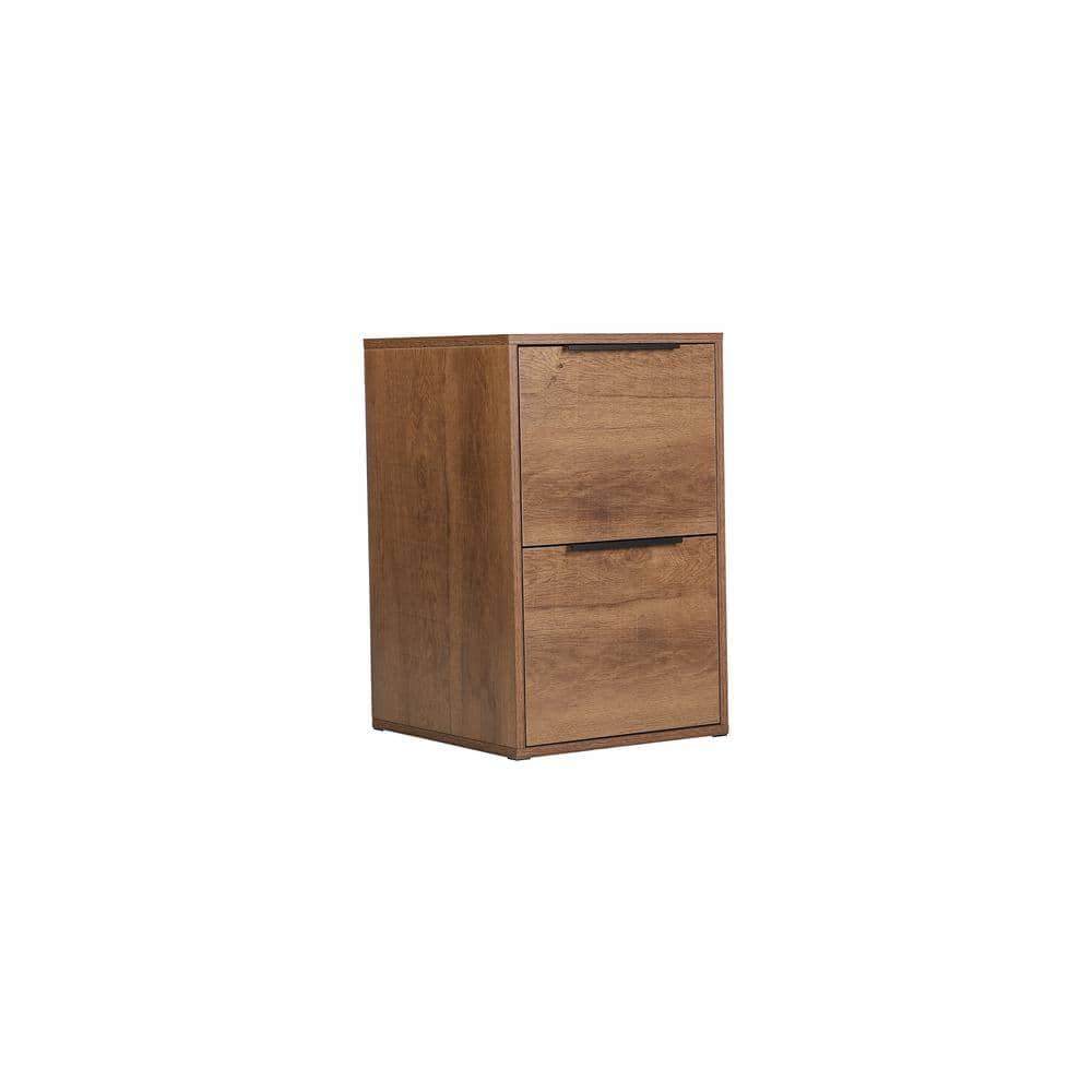 Double drawer wooden filing cabinet(brown) Brown8790