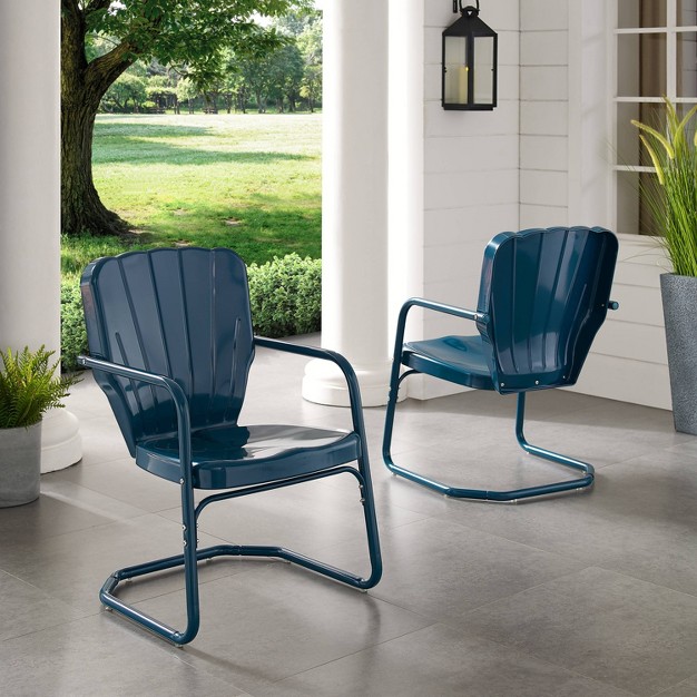 Ridgeland 2pk Outdoor Chairs Navy Crosley