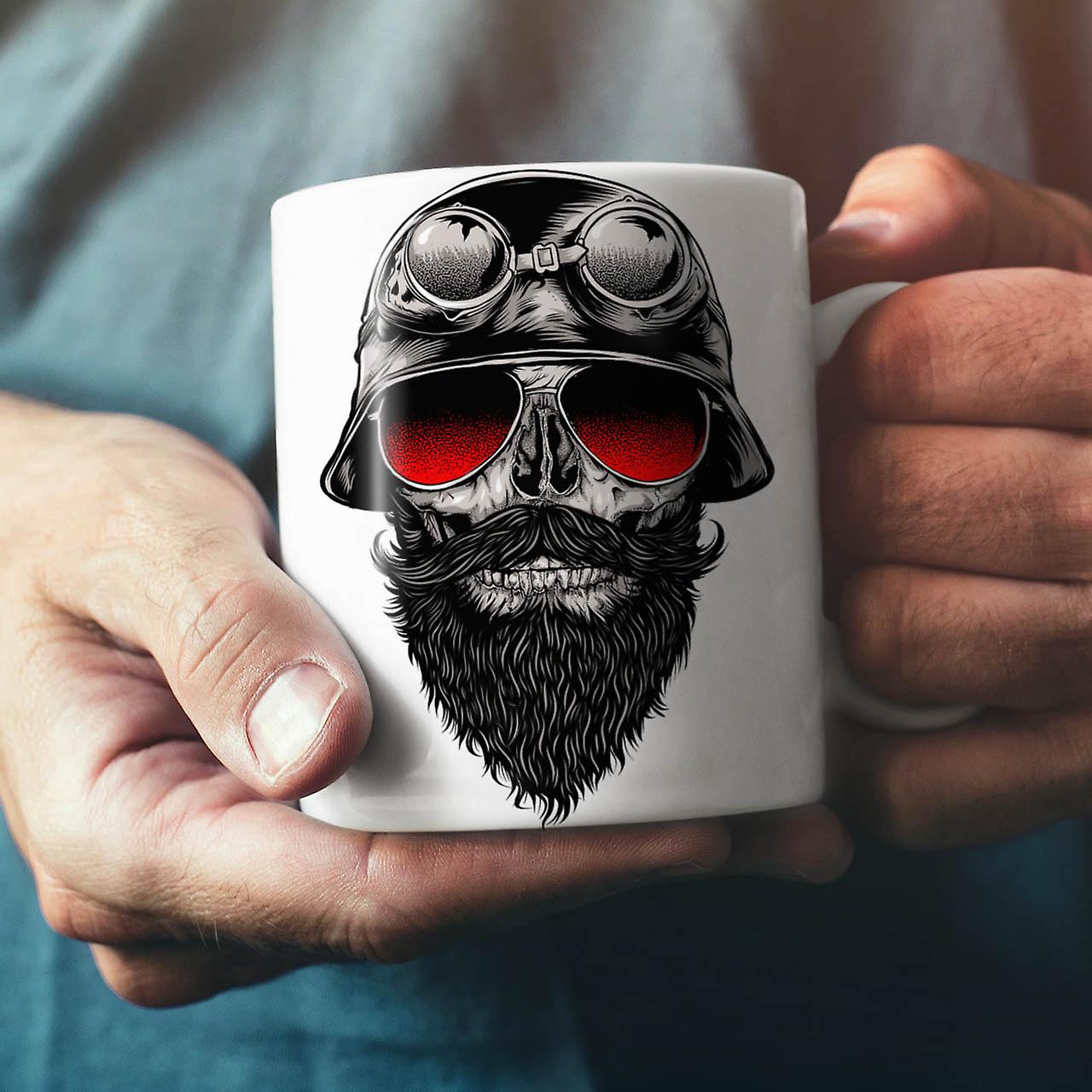 Skull Beard Hippie NEW White Tea Coffee Ceramic Mug 11 oz | Wellcoda