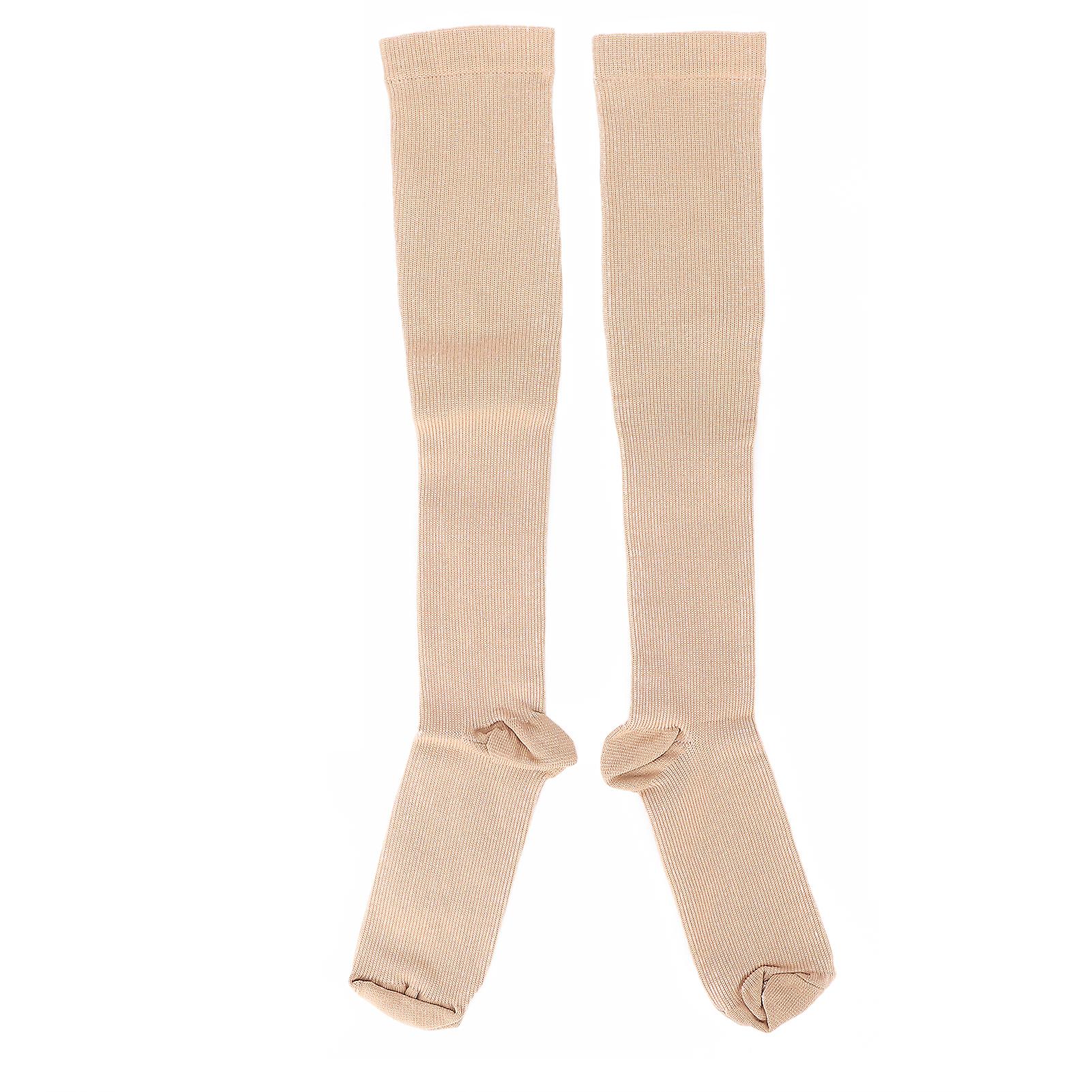 Breathable Compression Stockings Outdoors Sports Hoses Legs Shaping Closed Toe Socksl/xl