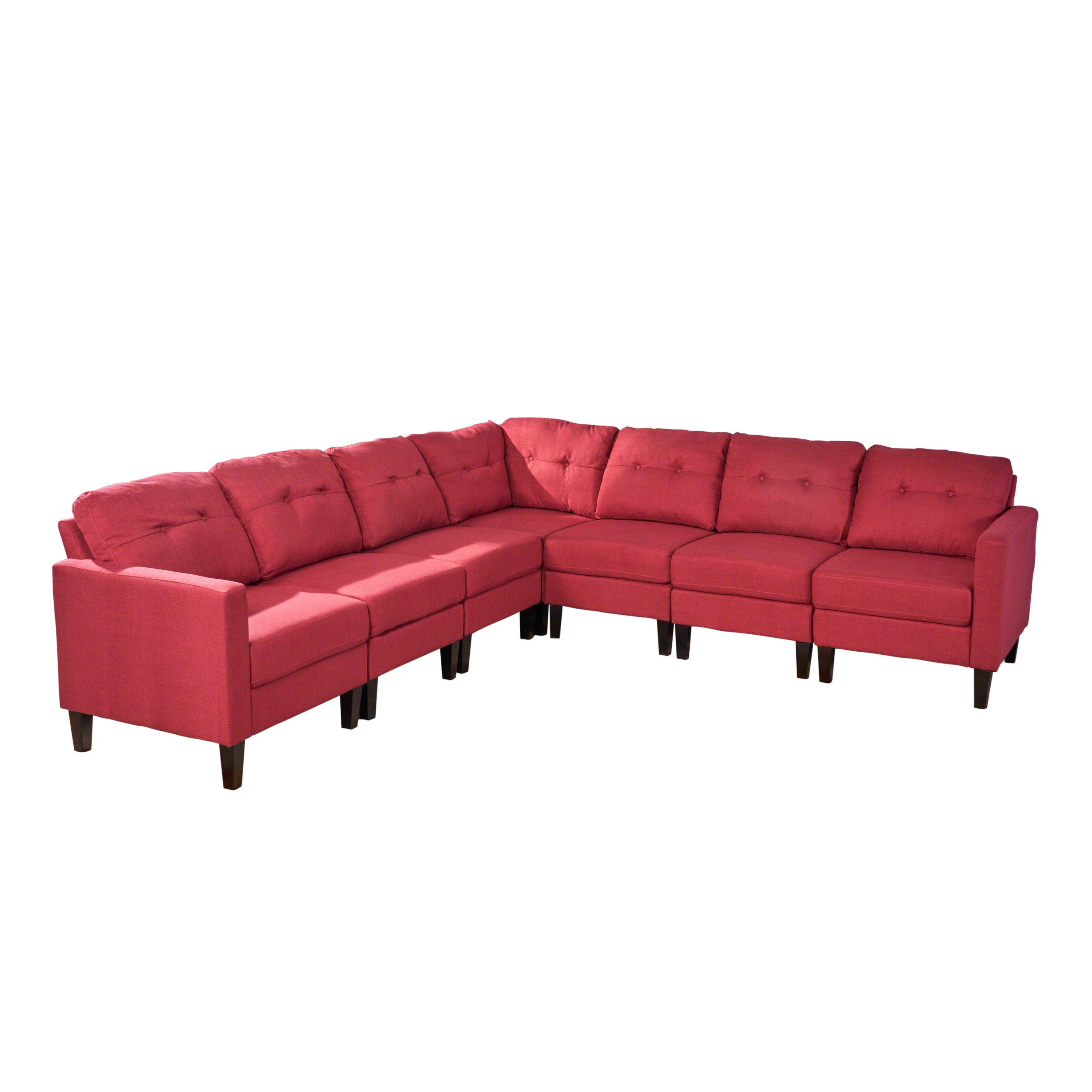 Marsh Mid Century Modern Extended Sectional Sofa Set