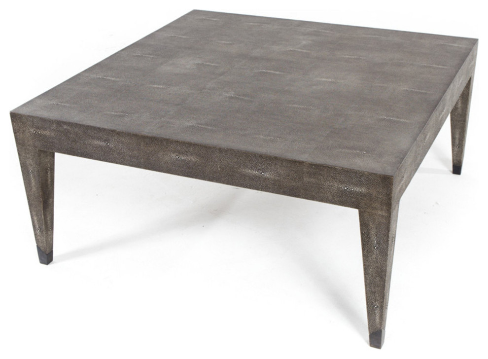 Baynes Cocktail Table Charcoal Shagreen   Modern   Coffee And Accent Tables   by Virgil Stanis Design  Houzz