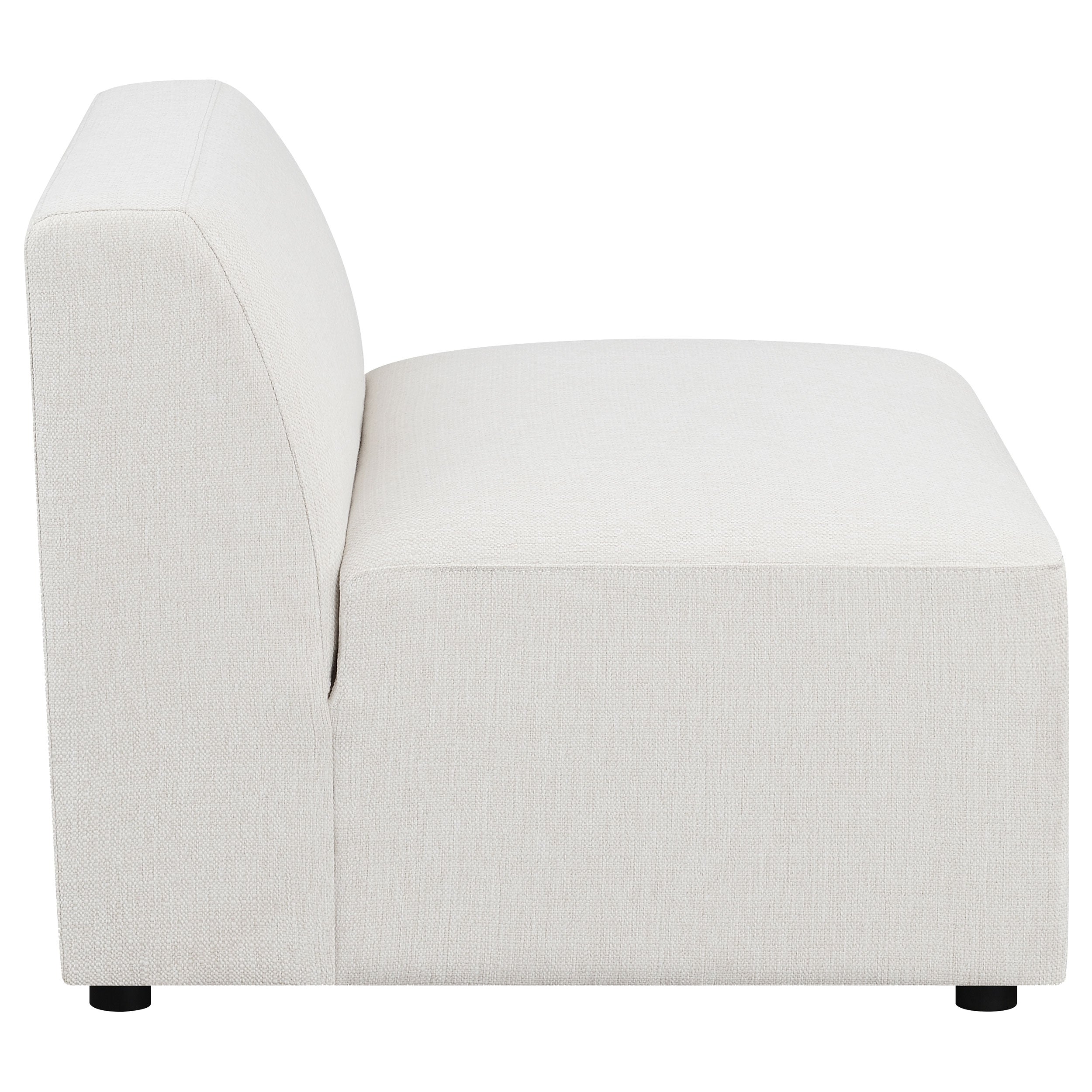 Freddie Upholstered Tight Back Armless Chair Pearl-551641