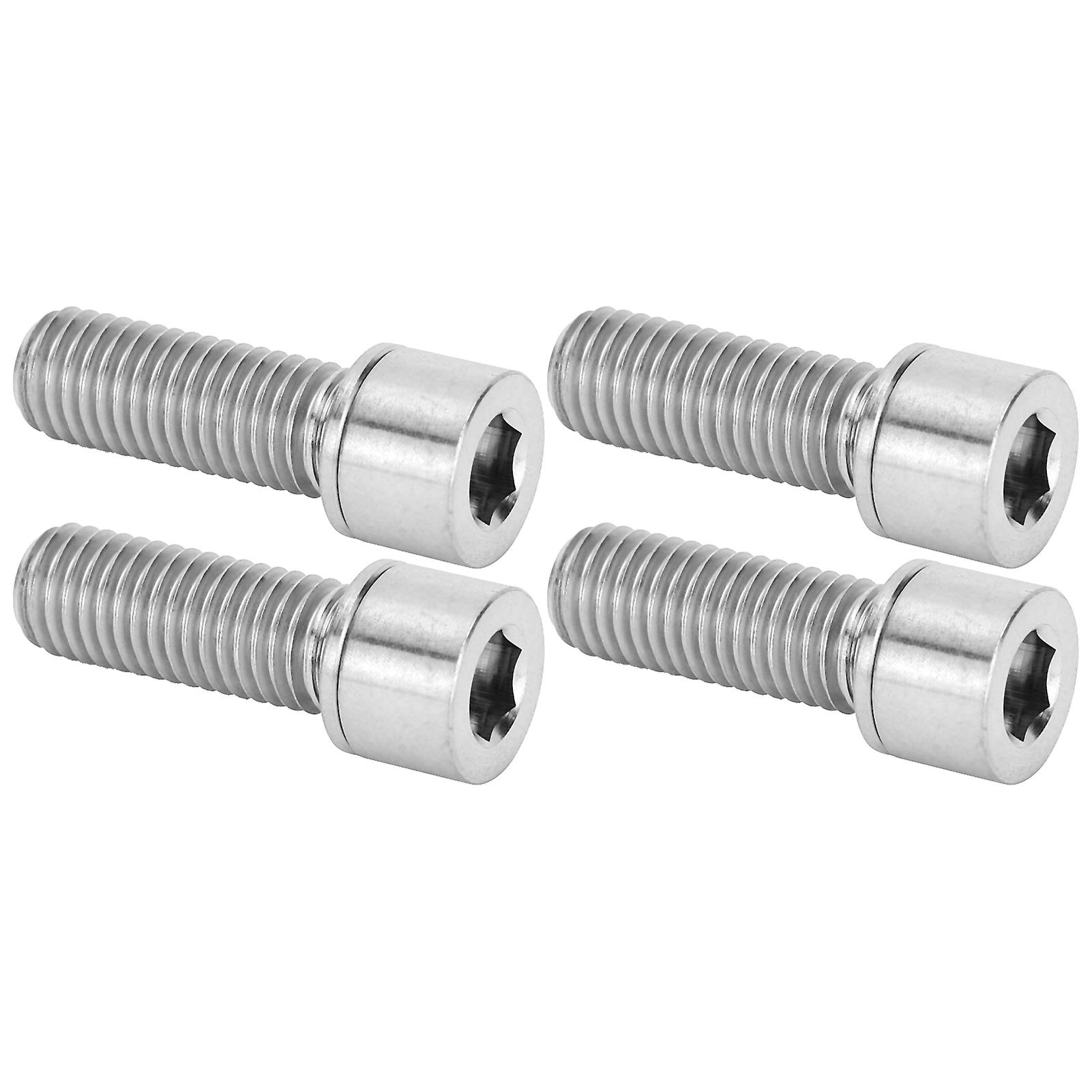 4pcs Bike Handlebar Stem Bolts Screw Bicycle Titanium Alloy Stem Inner Hex Screws M7x20mmtitanium Color